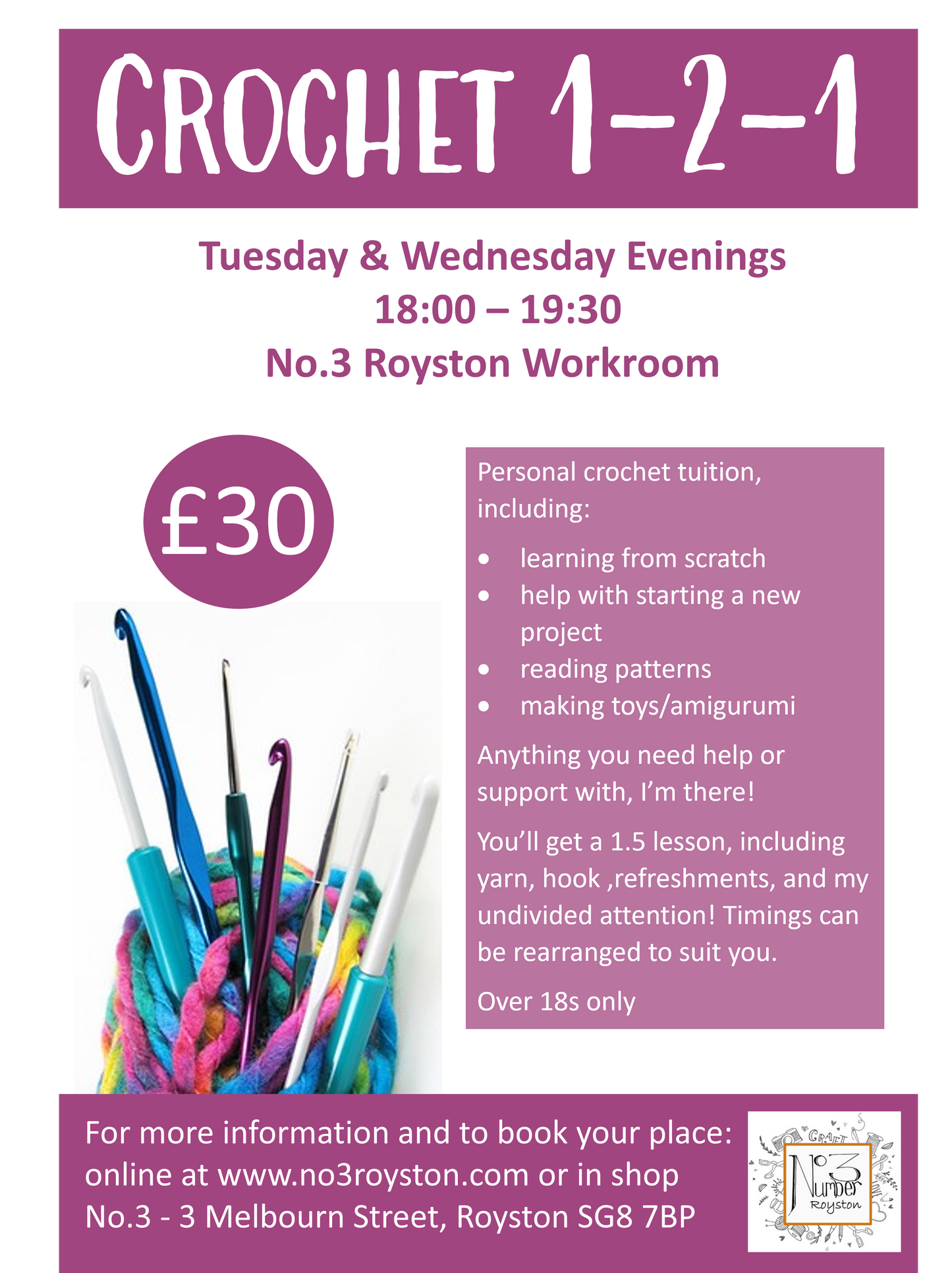 Crochet 1-2-1 Workshop