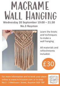 Workshop: Macrame Wall Hanging