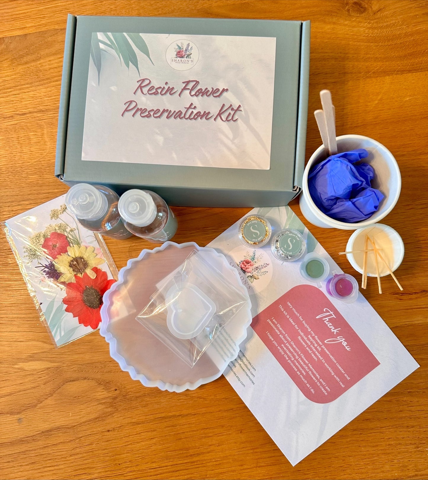 Flower Preservation coaster and key ring starter kit