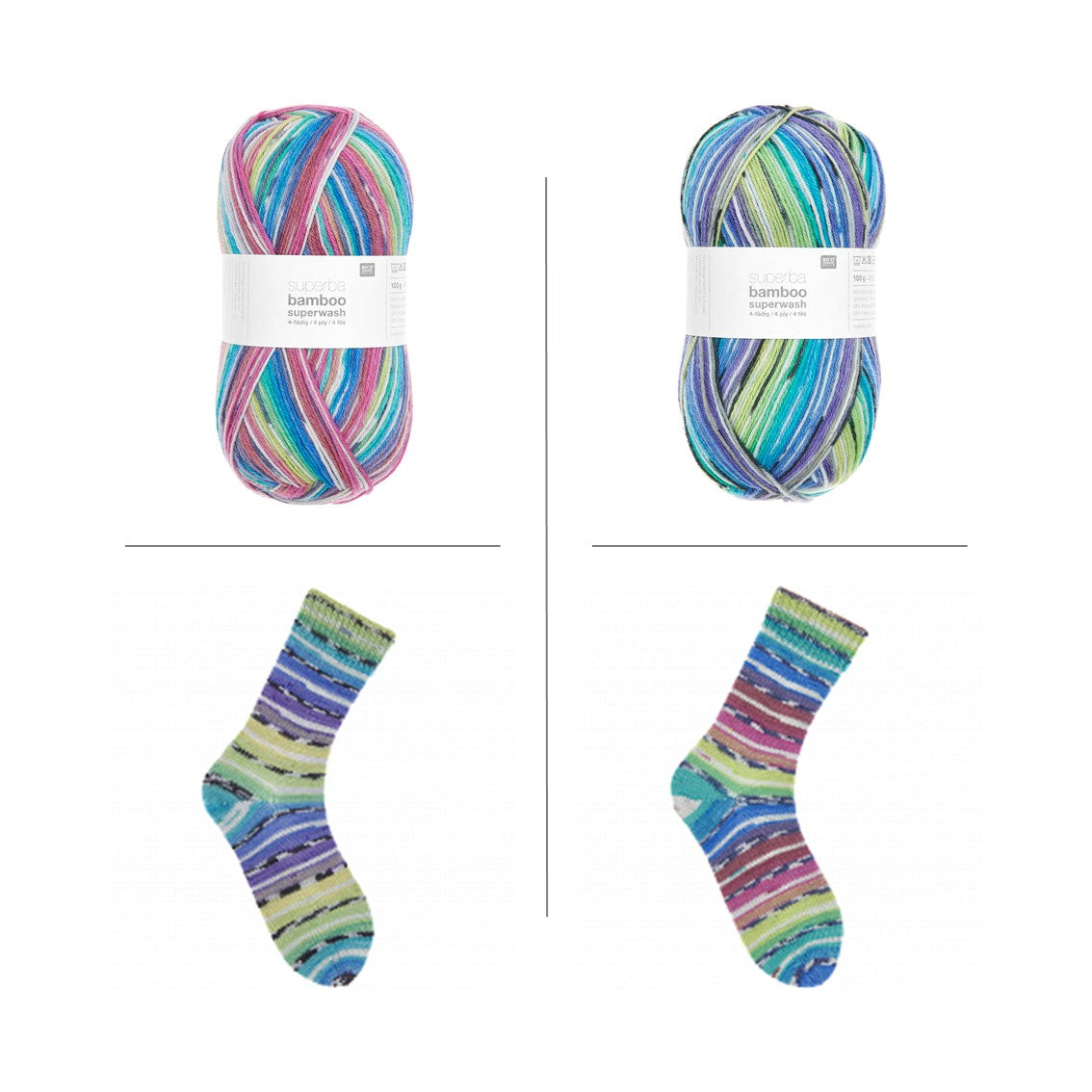 socks bamboo rainbow Rico